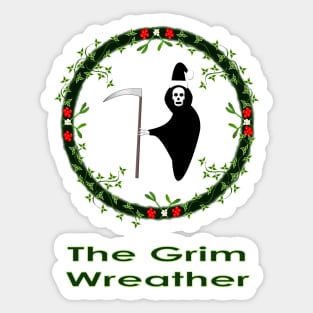 Alternative Christmas Grim Wreather Reaper Goth Sticker